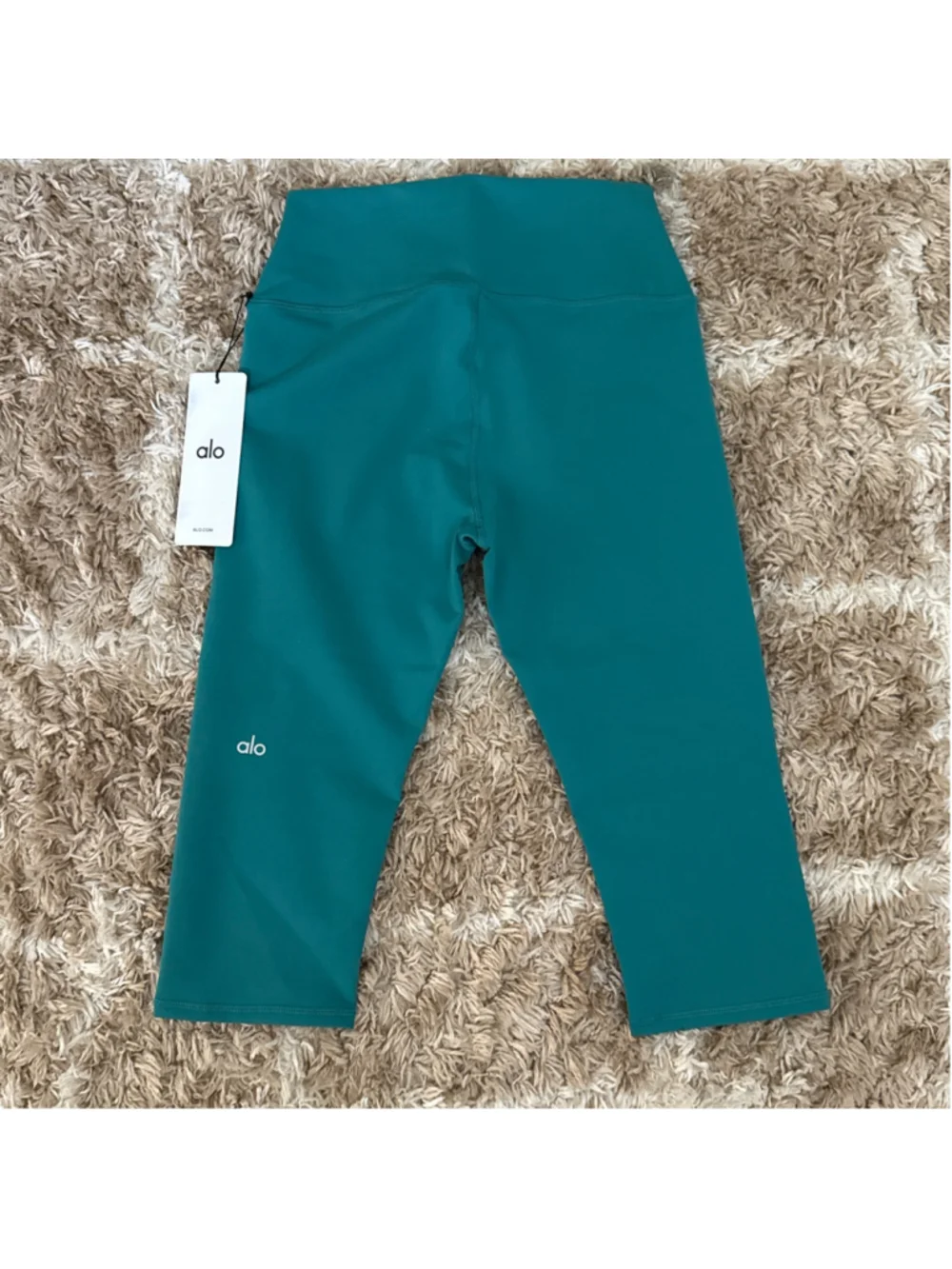 Alo Yoga Teal High-Waist Airbrush Capri M Emerald Green